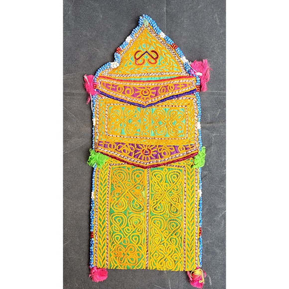 Kuchi Embroidered Pouch Wallet Central Asian Handmade Beaded Tassels - Picture 1 of 9